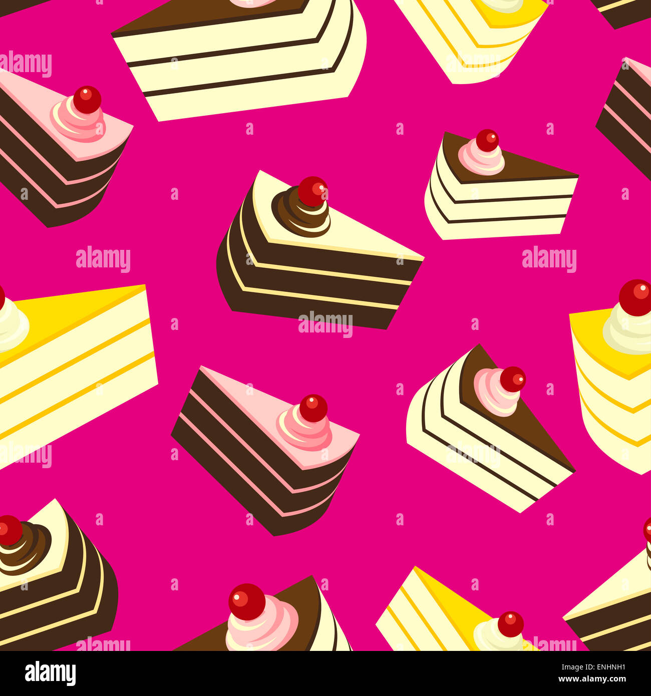 Deliciosos pasteles sobre fondo de color rosa, patrón sin fisuras. Puede  utilizarse para la decoración de textiles, bolsas, portadas de libros y la  tela Fotografía de stock - Alamy