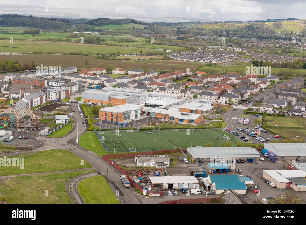La regeneración urbana, Escocia - Comunidad Raploch Campus y urbanizaciones Foto de stock