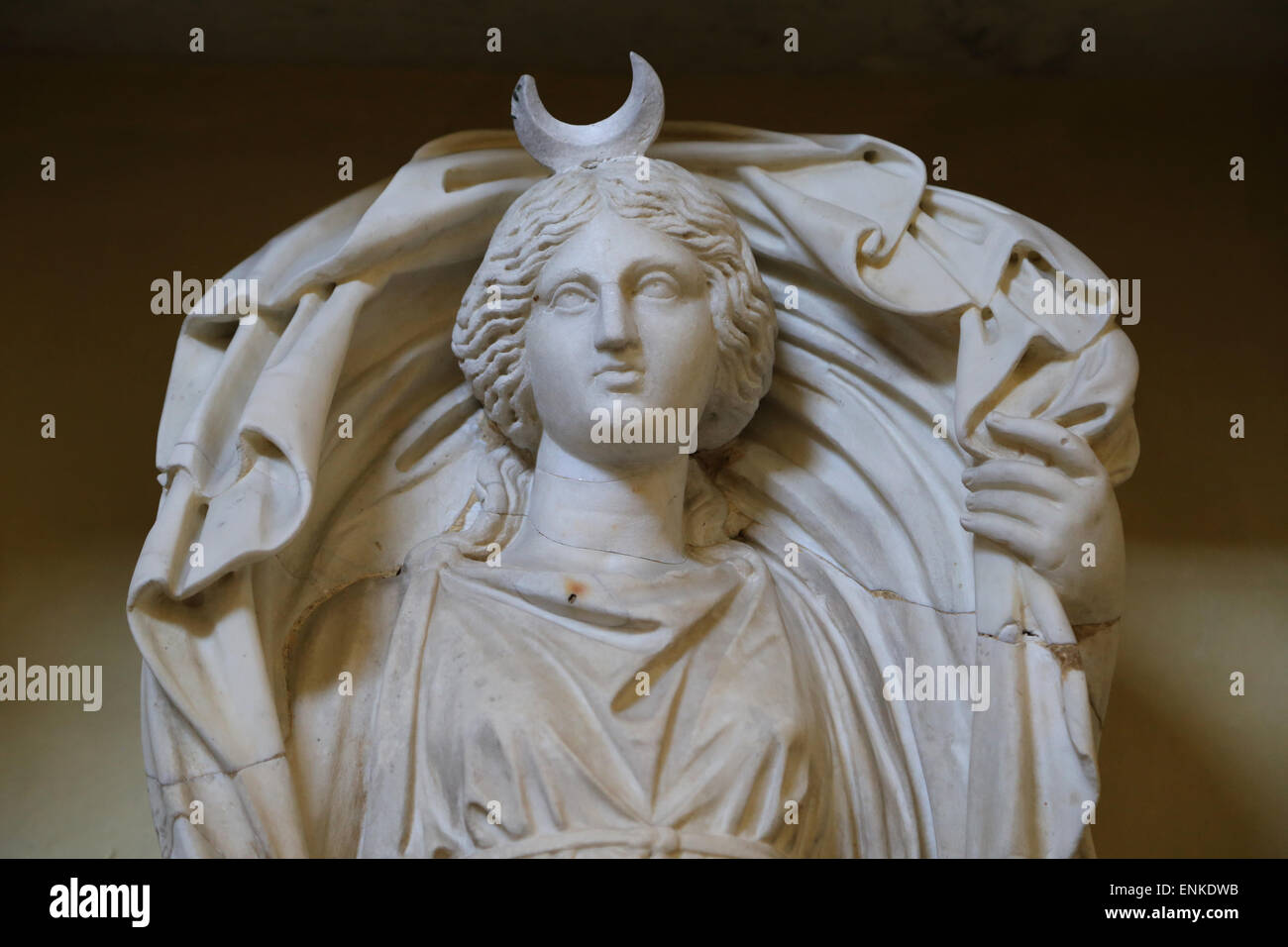 Estatua de Selene o Luna. 3º siglo DC. Museos Vaticanos. Chiaramonti. Foto de stock