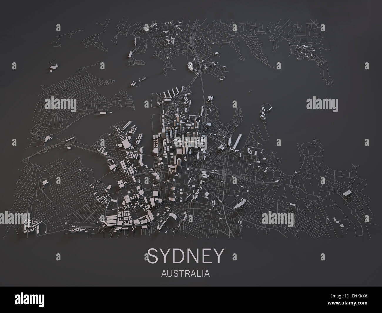 Mapa de calles y edificios de Sydney Foto de stock