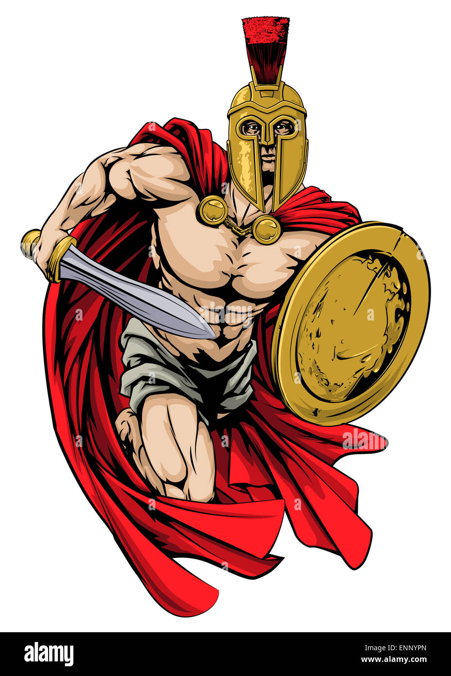 Personaje de disfraz de mascota de soldado romano verde azulado