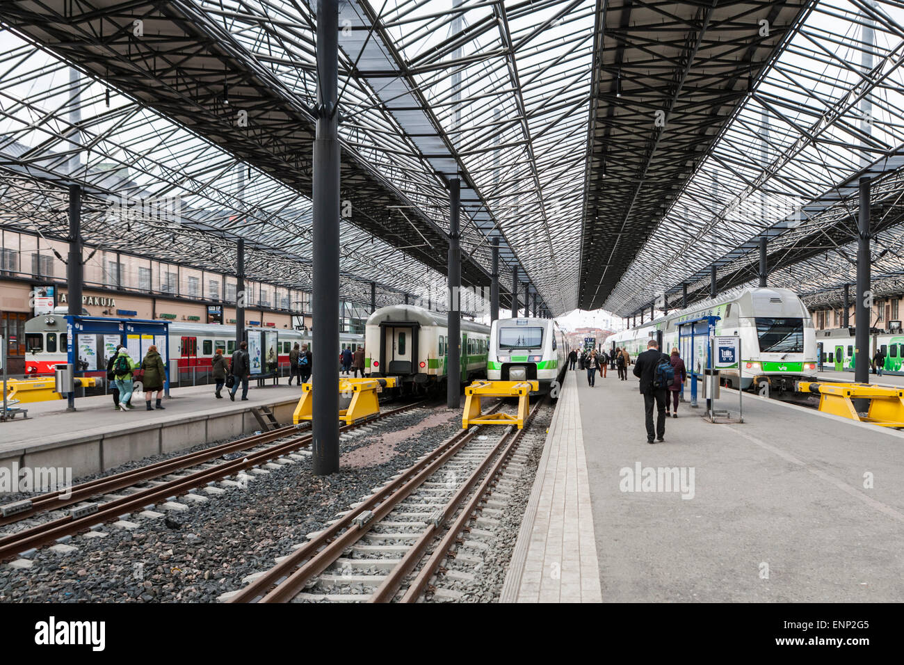 Estación de ferrocarril de Helsinki Foto de stock