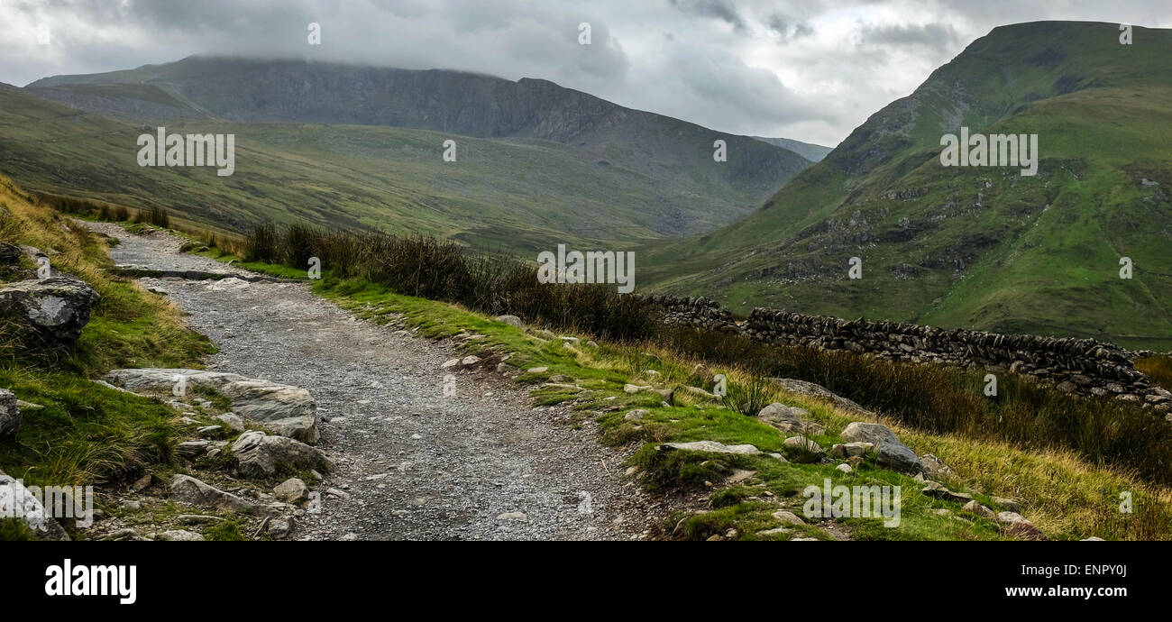 Ruta de Llanberis hasta Monte Snowdon Foto de stock