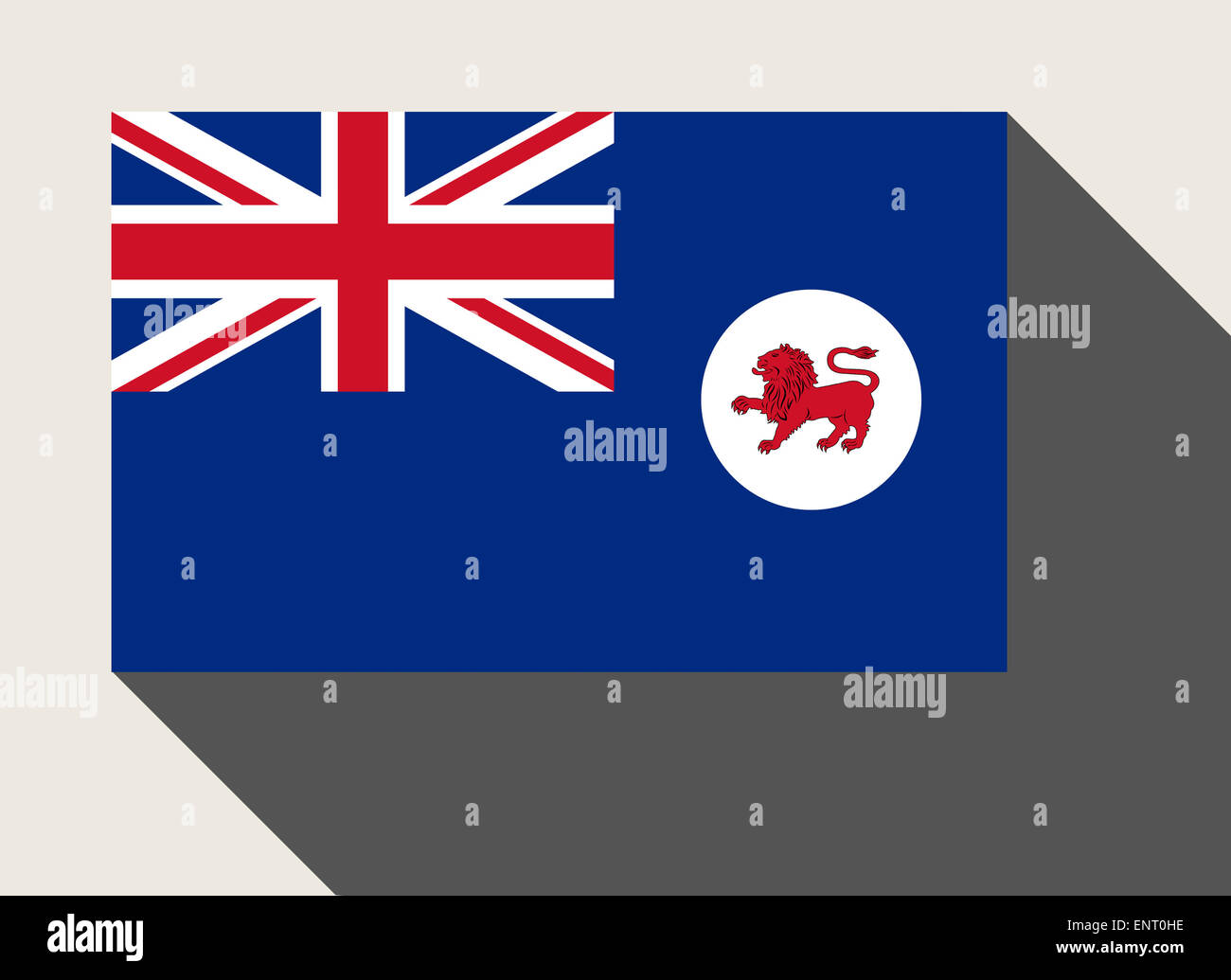La bandera estatal de Tasmania en plana de estilo de diseño web. Foto de stock