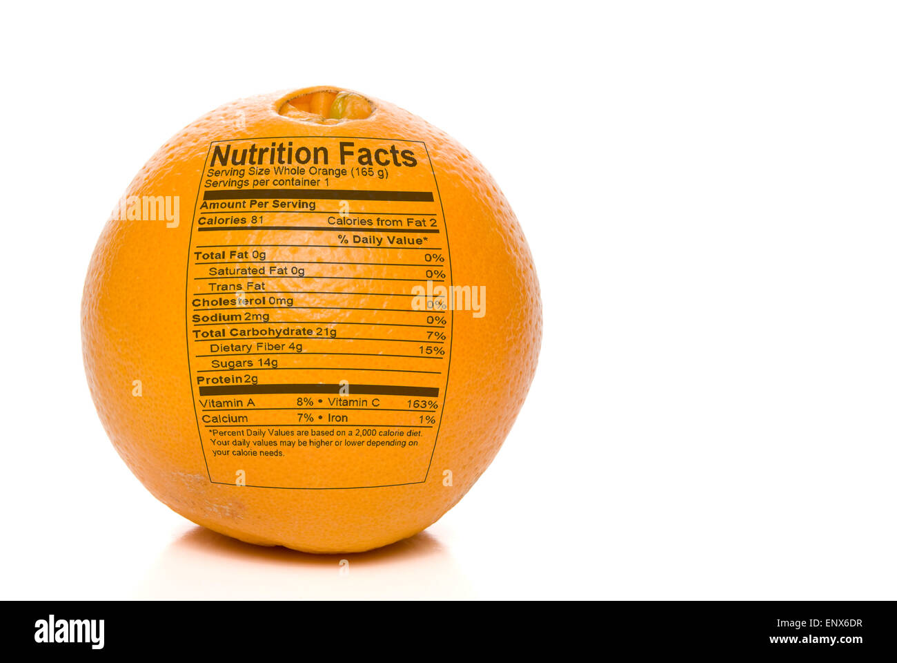 Información Nutricional naranja Fotografía de stock Alamy