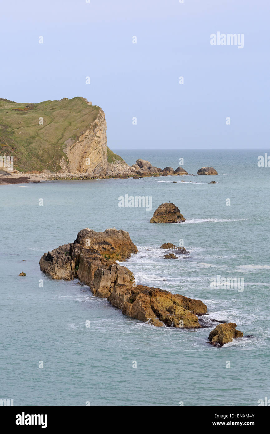 Hombre de guerra Cove costa de Dorset Foto de stock