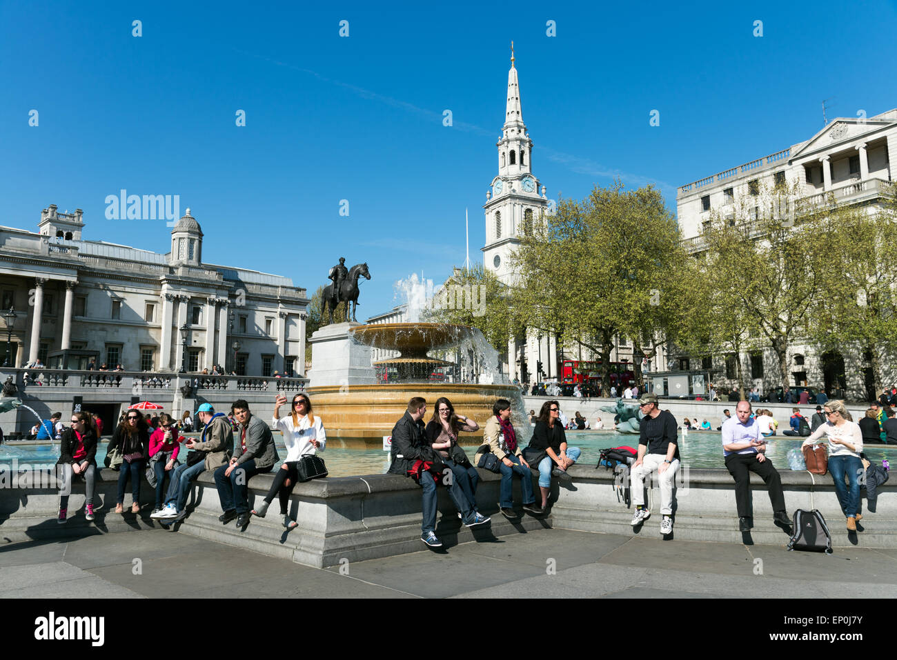 Trafalgar Square, Londres, Inglaterra, Reino Unido. Foto de stock