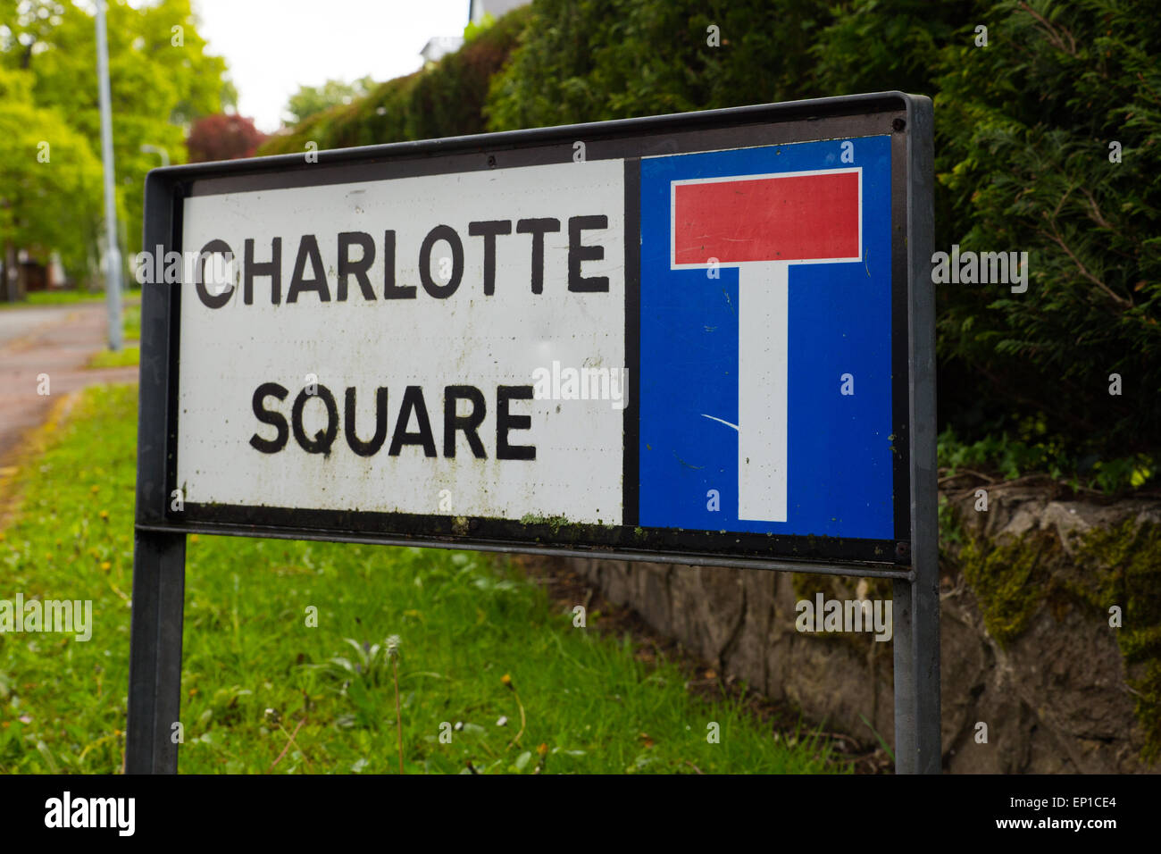 Charlotte Square calle signo. Foto de stock