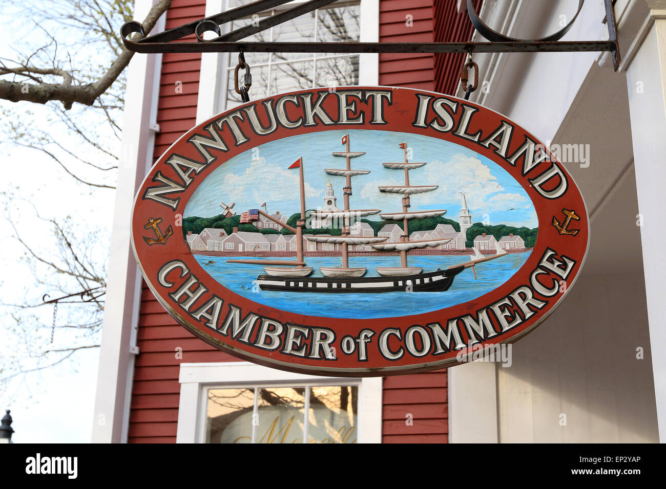 Cámara de Comercio de Nantucket, Massachusetts firmar. Foto de stock