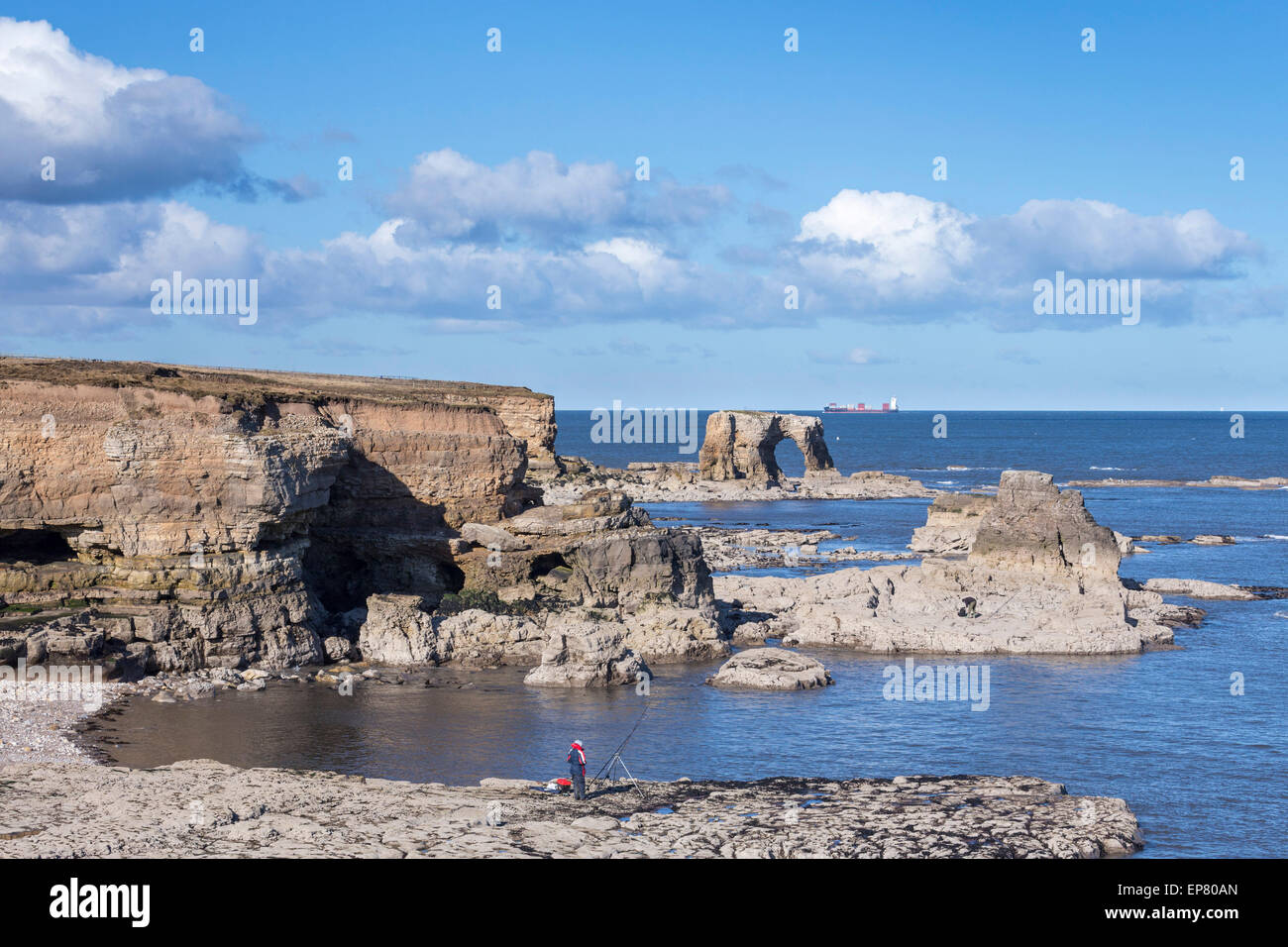 Punto de lagarto, Marsden, South Tyneside, Inglaterra Foto de stock