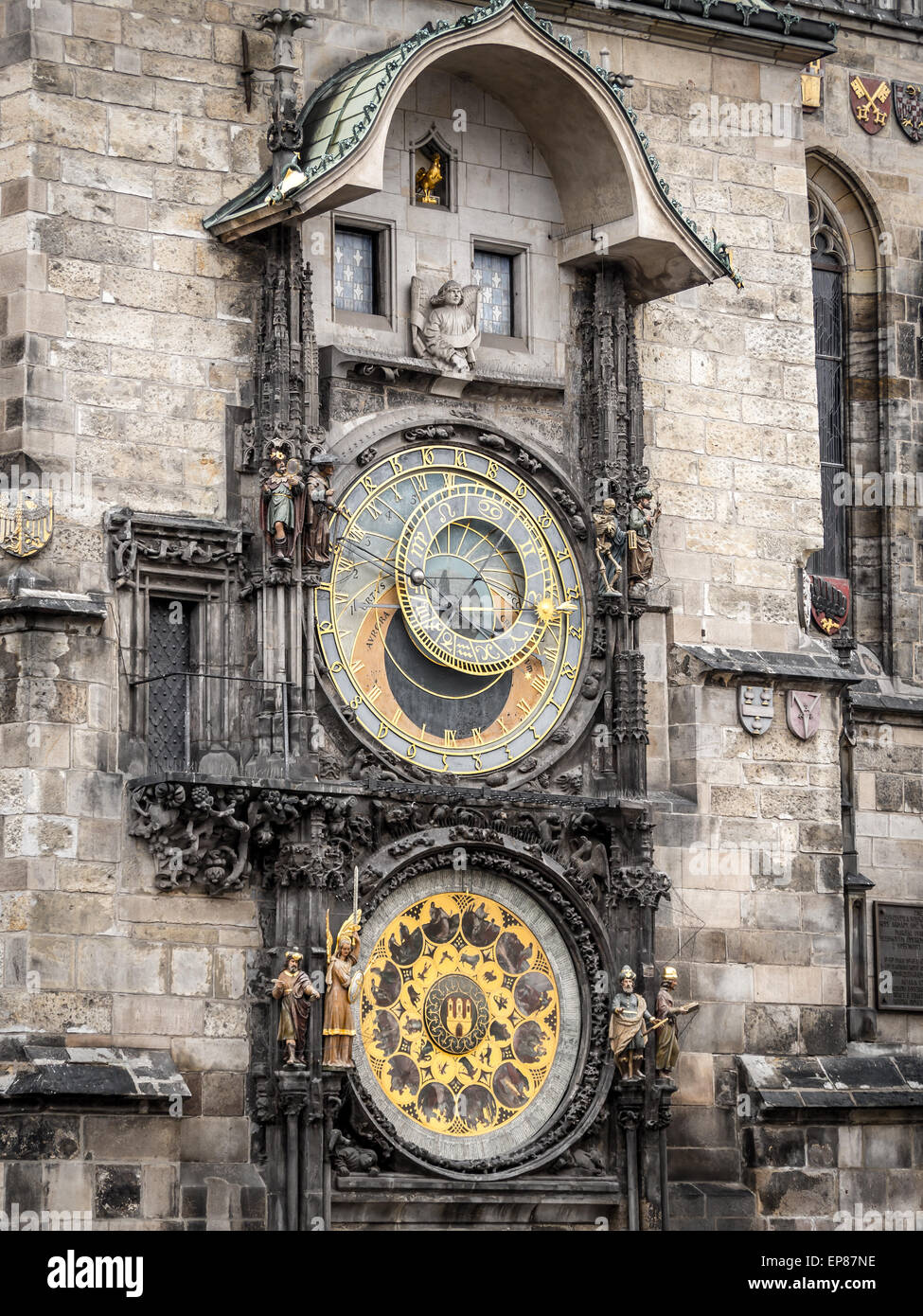 Reloj Astronómico, el Ayuntamiento de la Ciudad Vieja de Praga, República Cheche Foto de stock