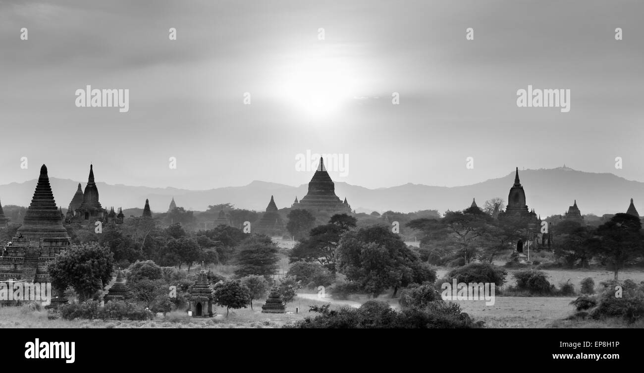 Tamples de Bagan, Birmania, Myanmar, en Asia. Foto de stock