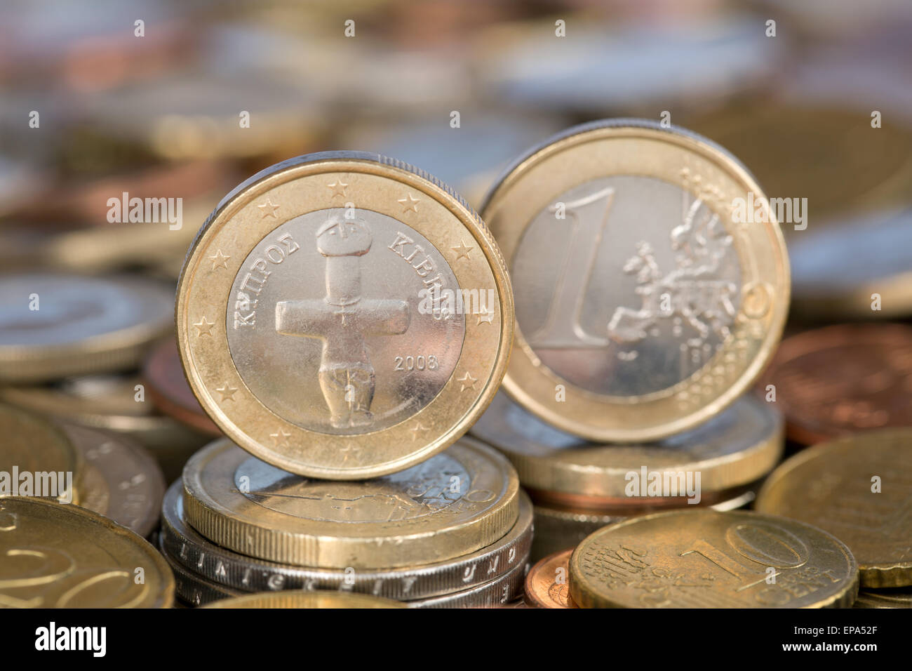 1 euro Zypern Foto de stock