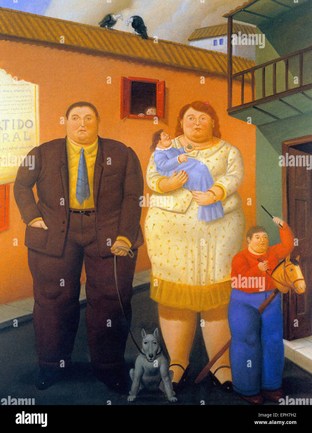 La familia de Fernando Botero Foto de stock