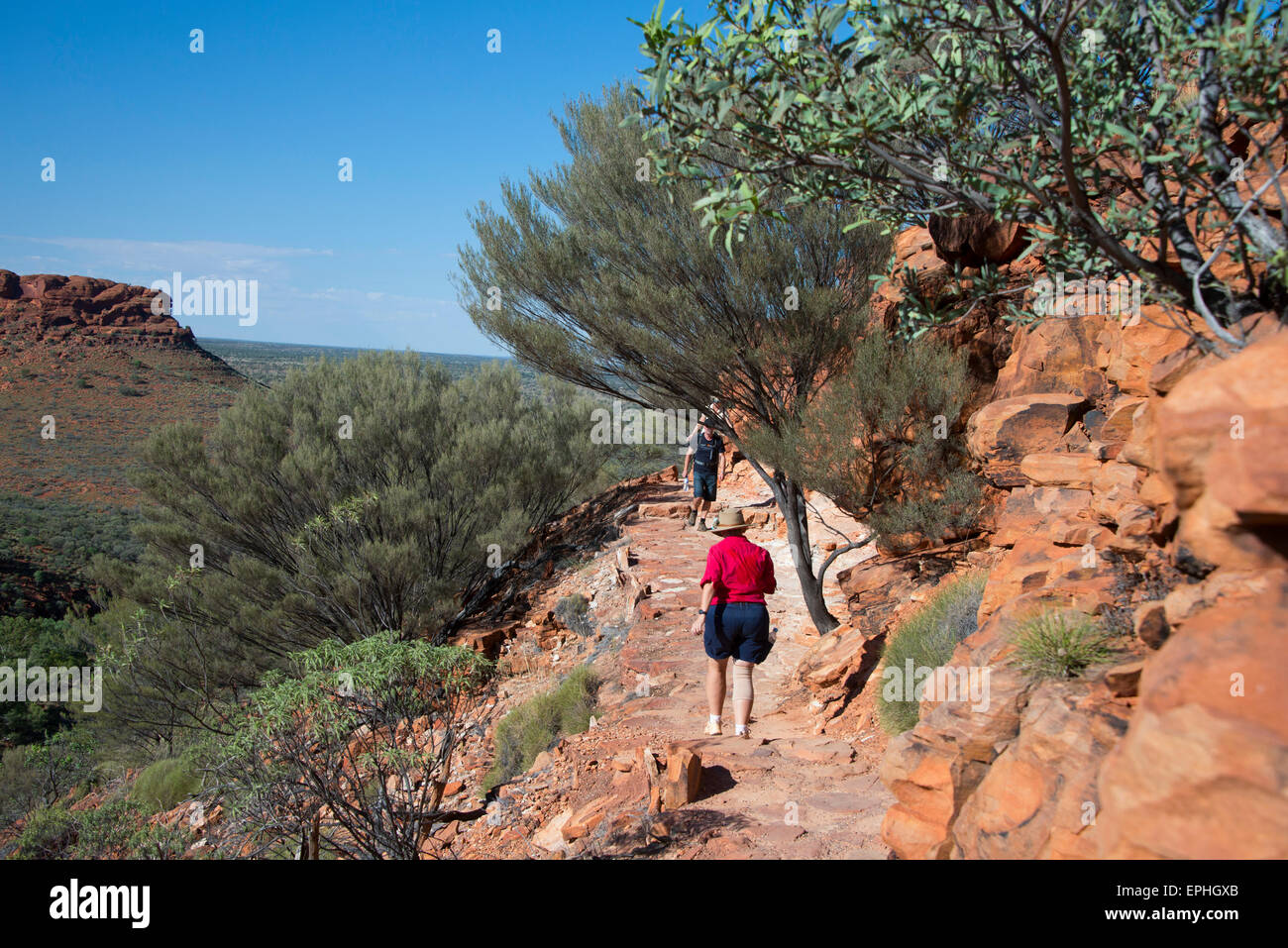 Australia, NT, el Parque Nacional Watarrka. Kings Canyon, Rim a pie. 6k desafiante caminata alrededor del cañón de RIM. Foto de stock