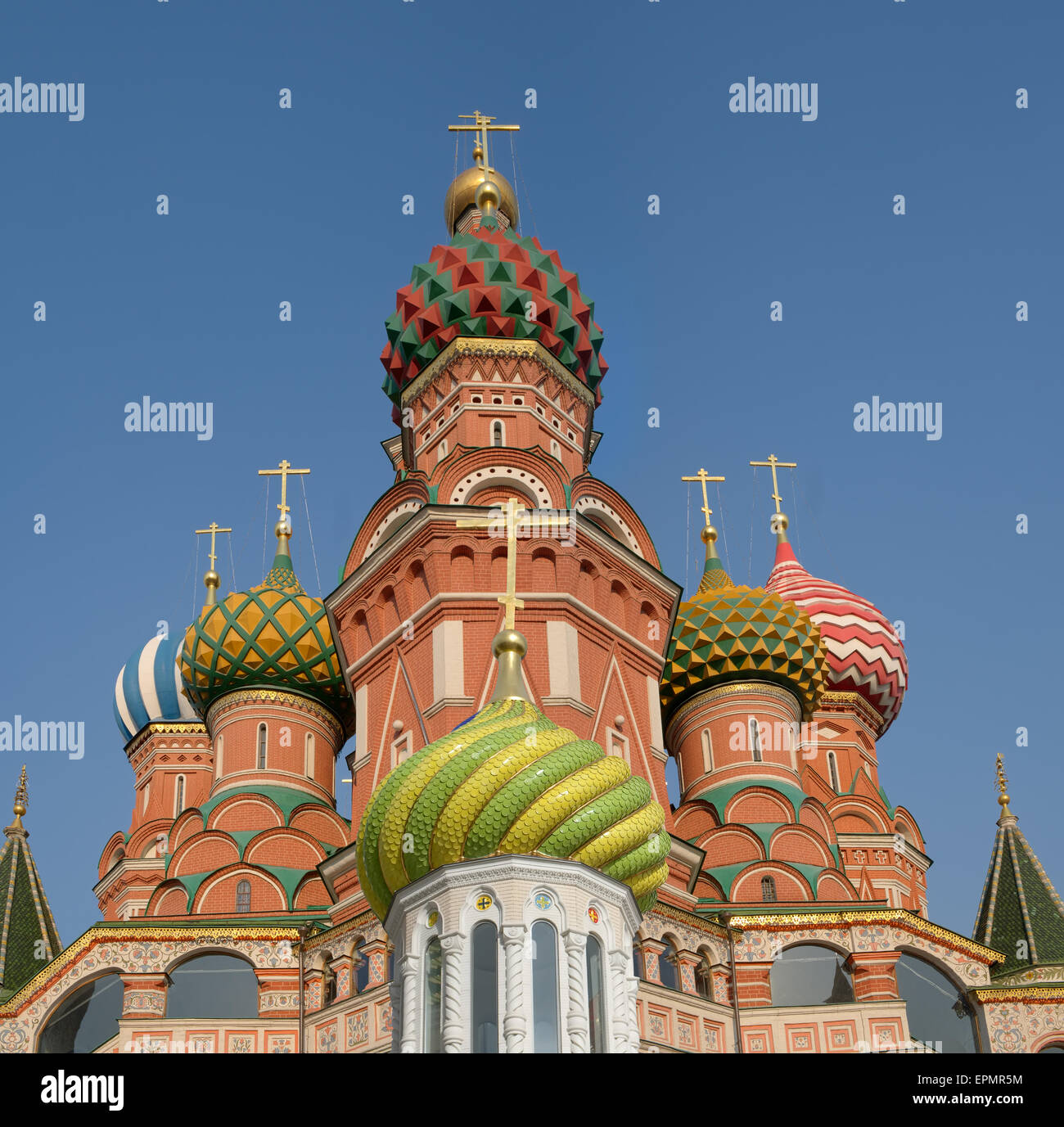 Una vista de la Catedral de San Basilio, Moscú, Rusia Foto de stock