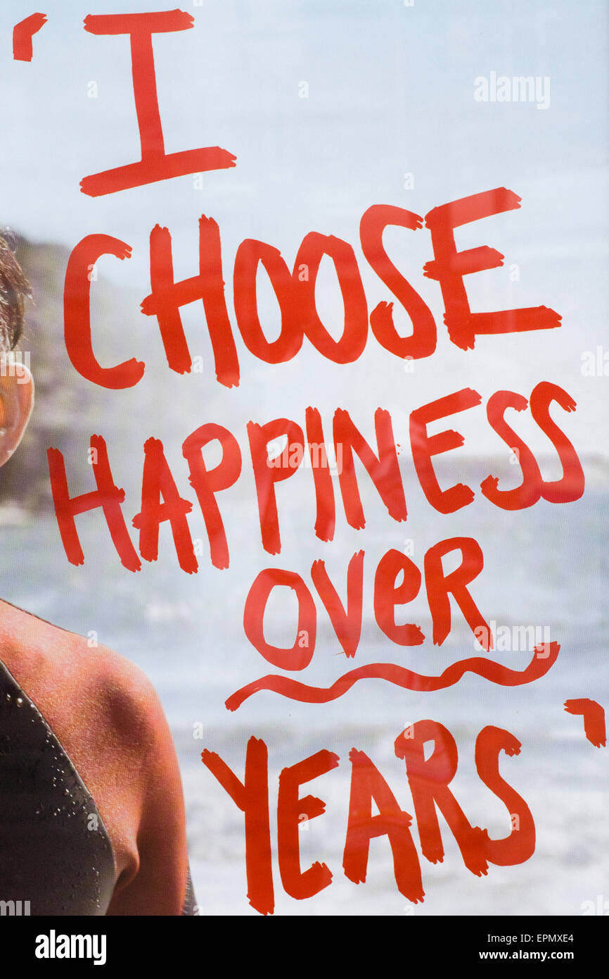 "Puedo elegir la felicidad a lo largo de años de cartel Foto de stock