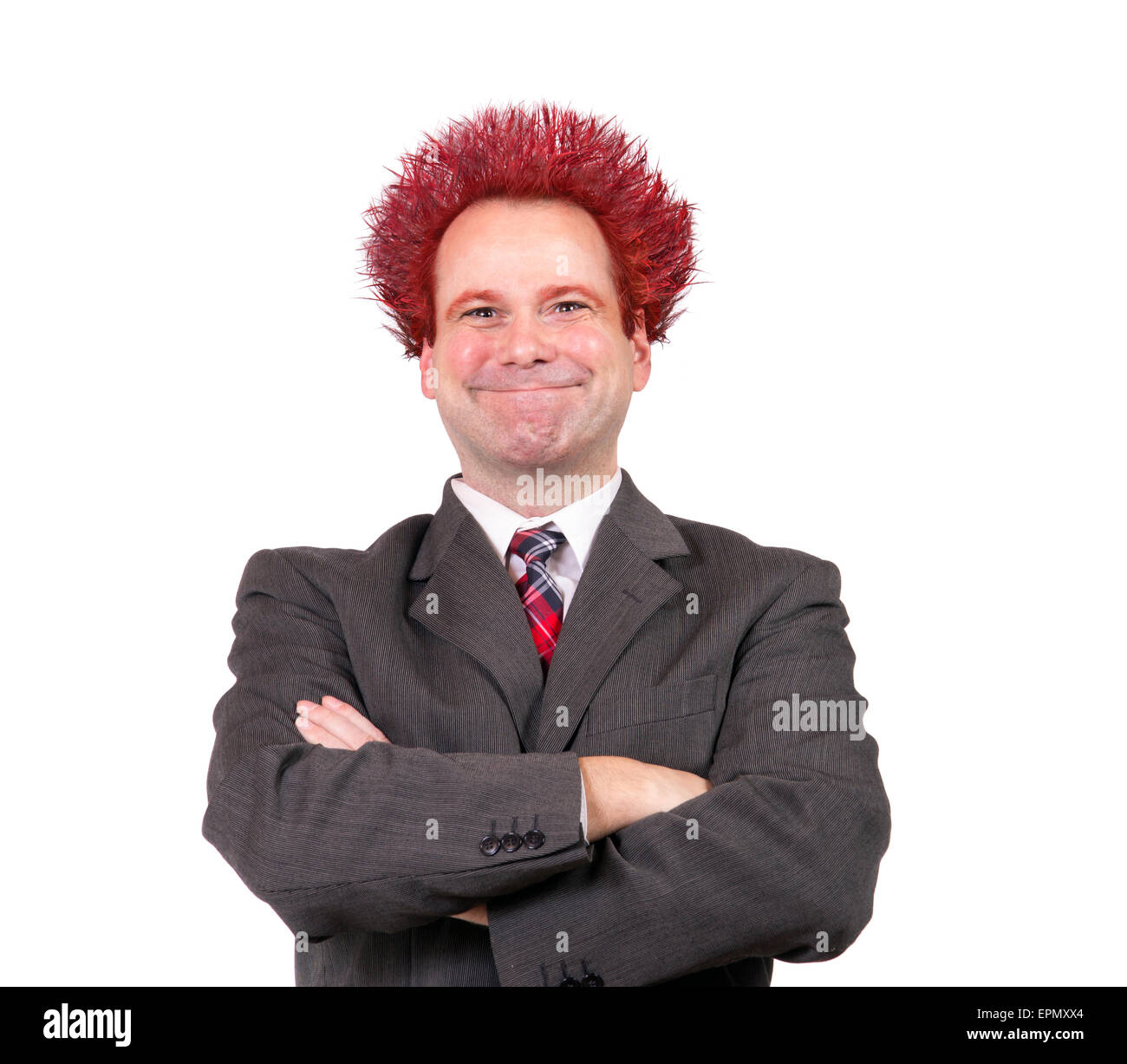 Feliz un hombre con cabello rojo en traje Fotografía de stock - Alamy