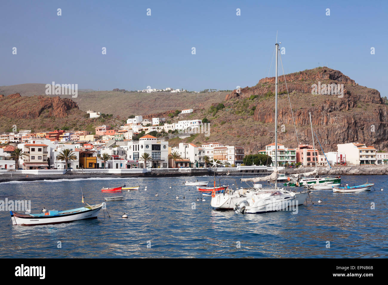 Botes, Playa de Santiago, La Gomera, Islas Canarias, España Foto de stock