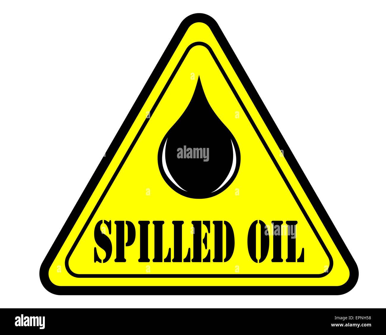 Señal de advertencia de derrames de petróleo Fotografía de stock Alamy