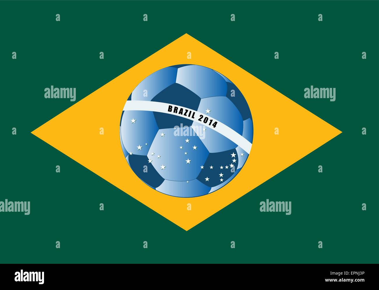 Ilustración vectorial de la bandera de Brasil con la pelota de fútbol Ilustración del Vector