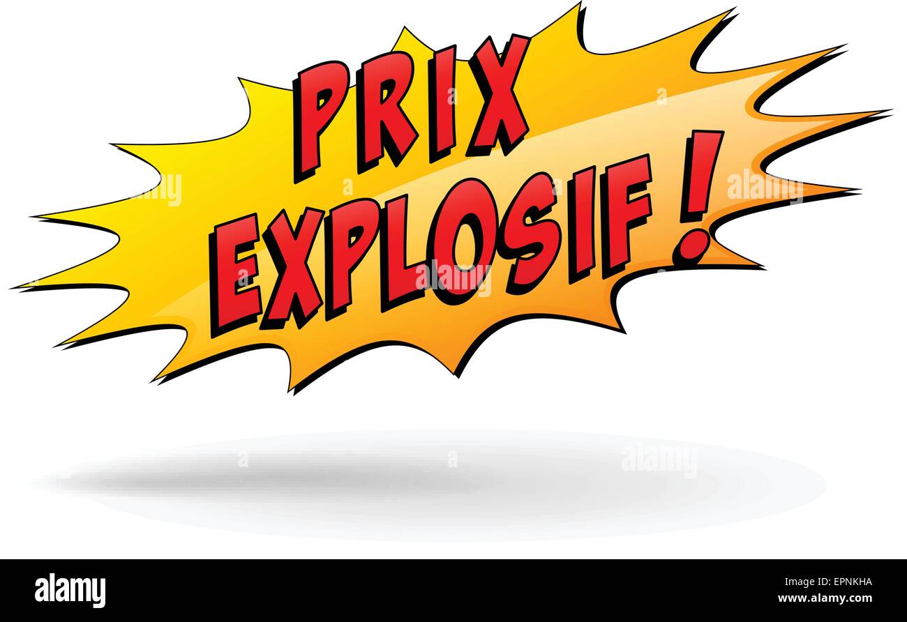 Traducción al francés para precio explosivo icono Estrella Ilustración del Vector
