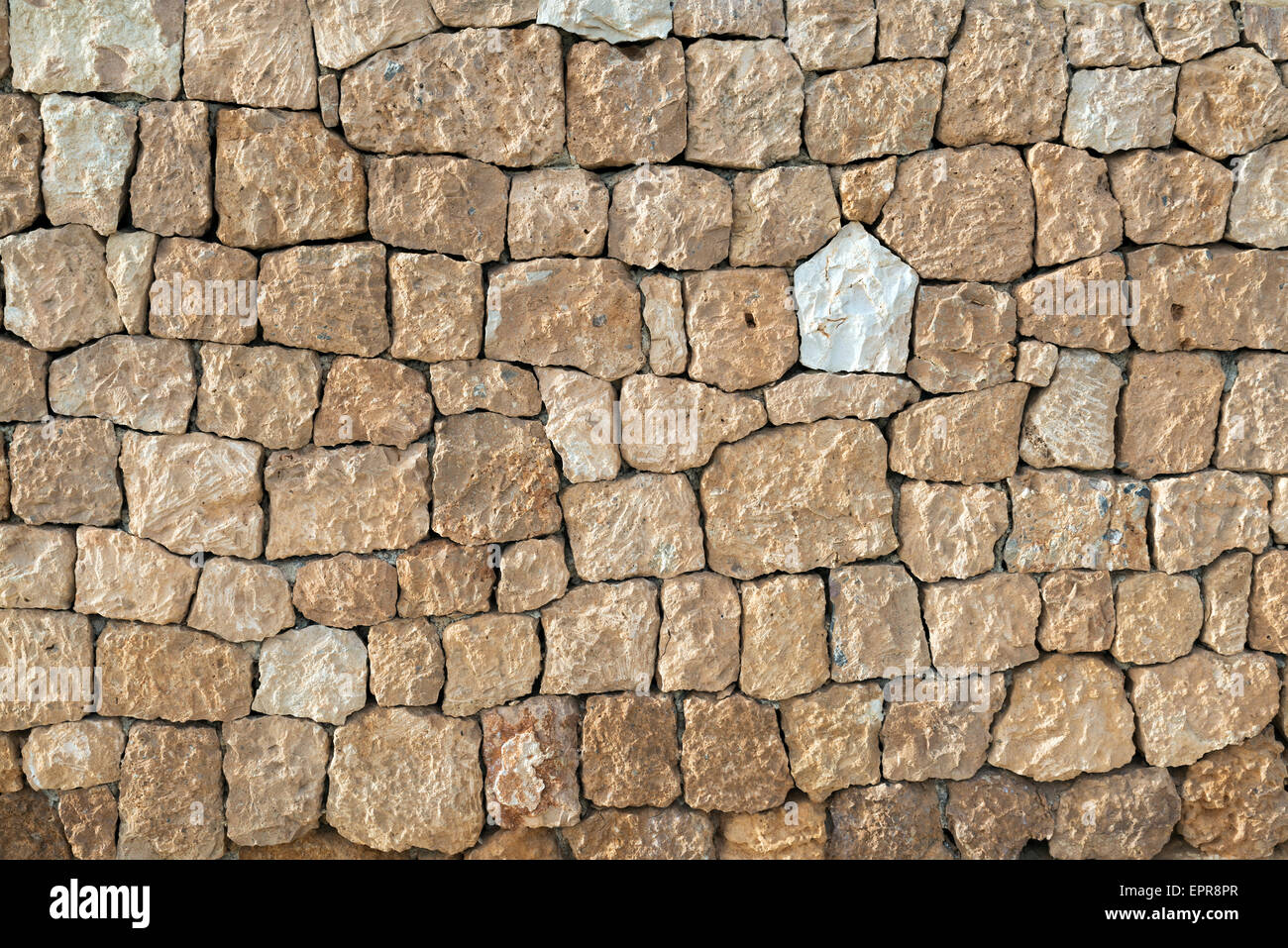 Muro de piedra seca en Ibiza, España Foto de stock