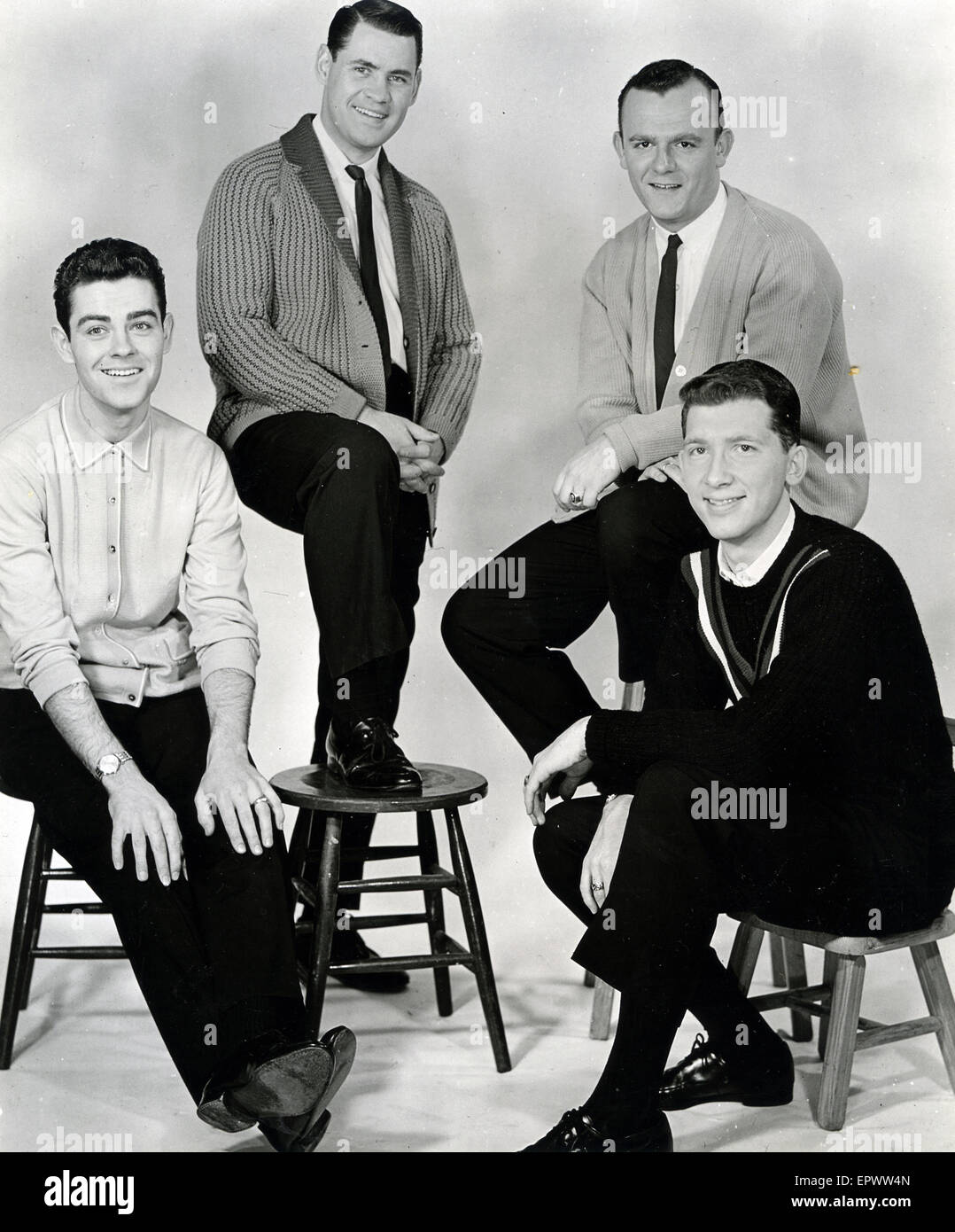 Cuatro Santos US grupo vocal sobre 1962 Foto de stock