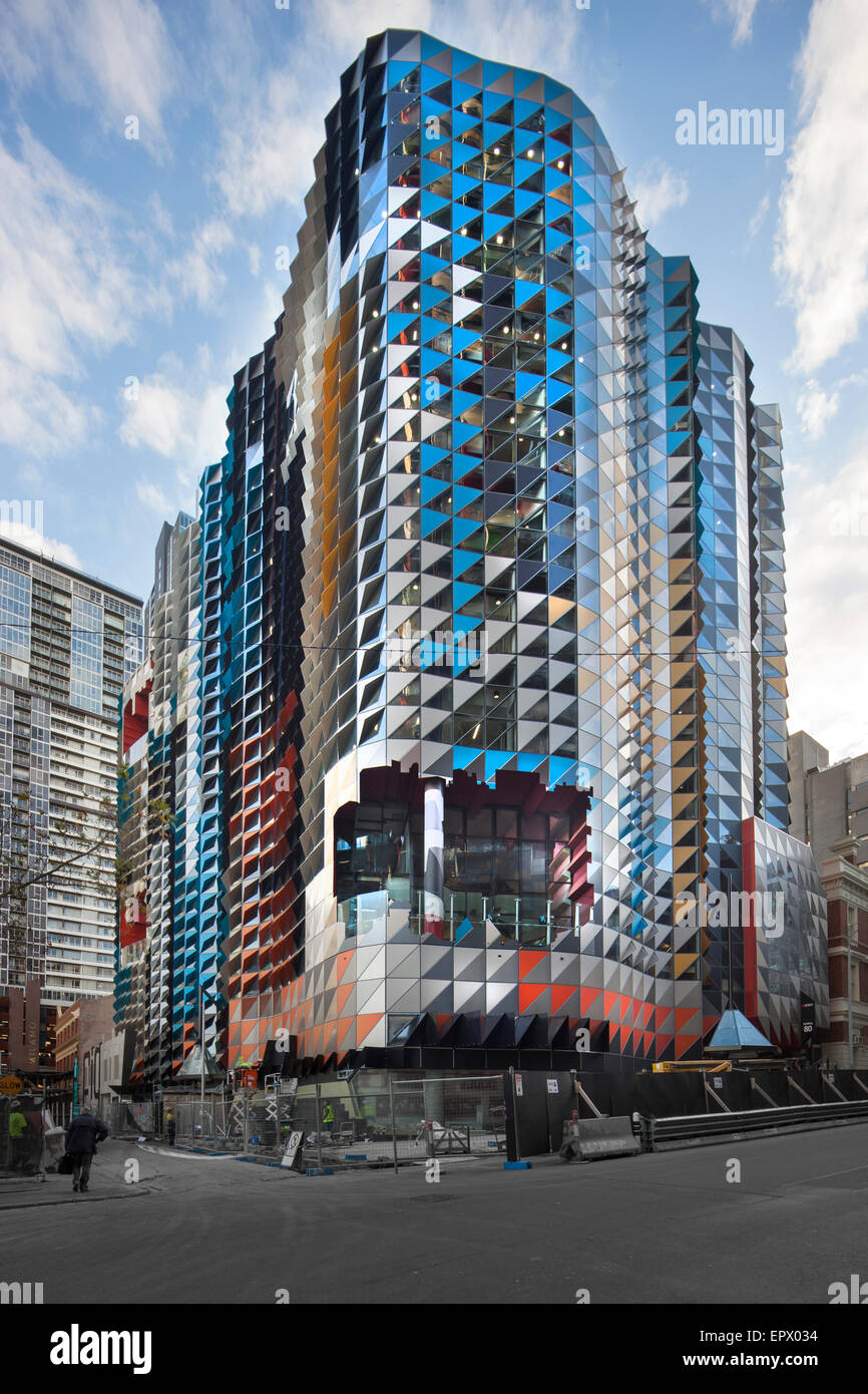 La fachada de la calle Swanston Edificio Académico, RMIT, Melbourne, Australia Foto de stock