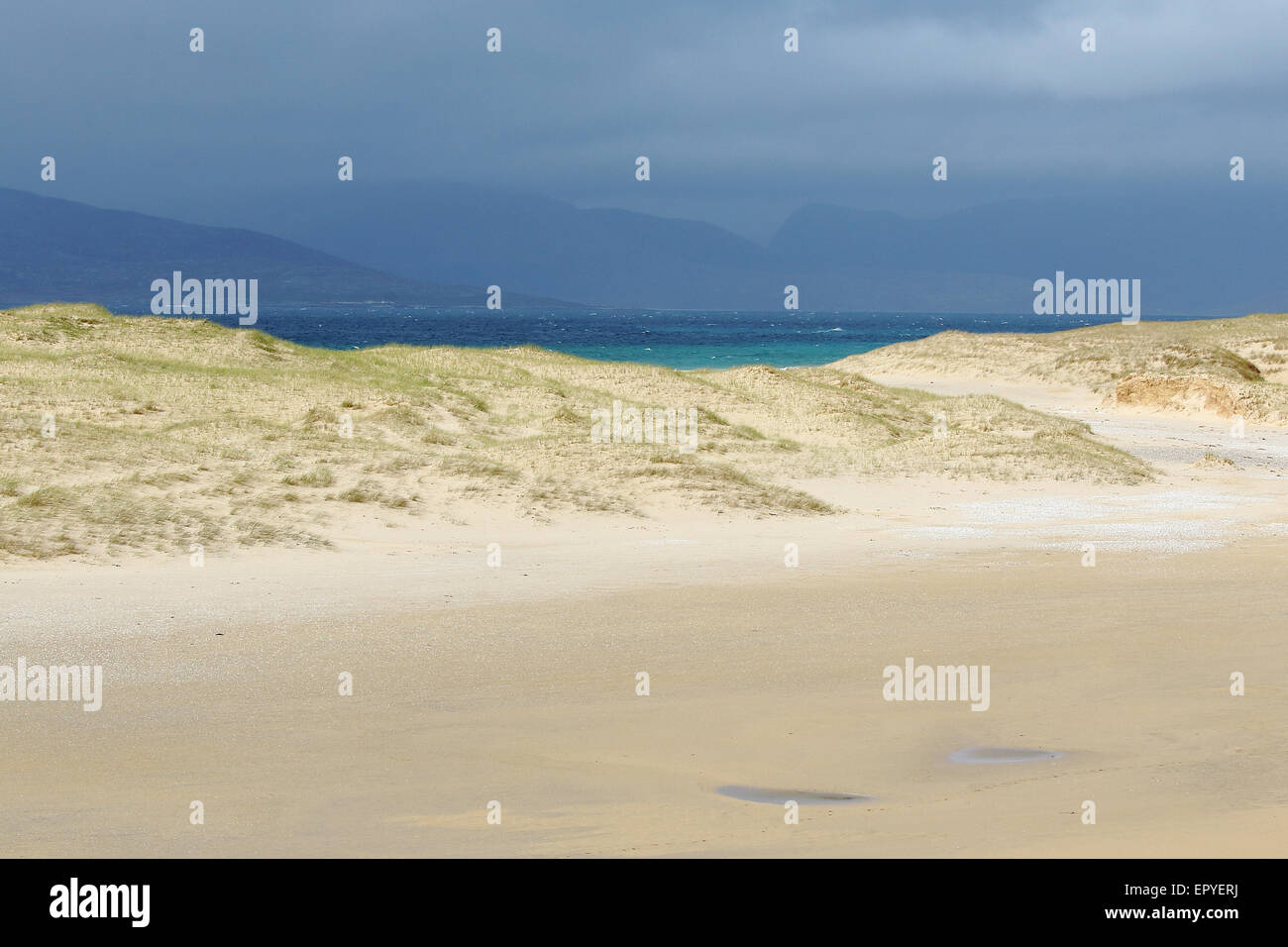 Playa Scarista, Harris Island, Hébridas Exteriores, Escocia, Reino Unido Foto de stock