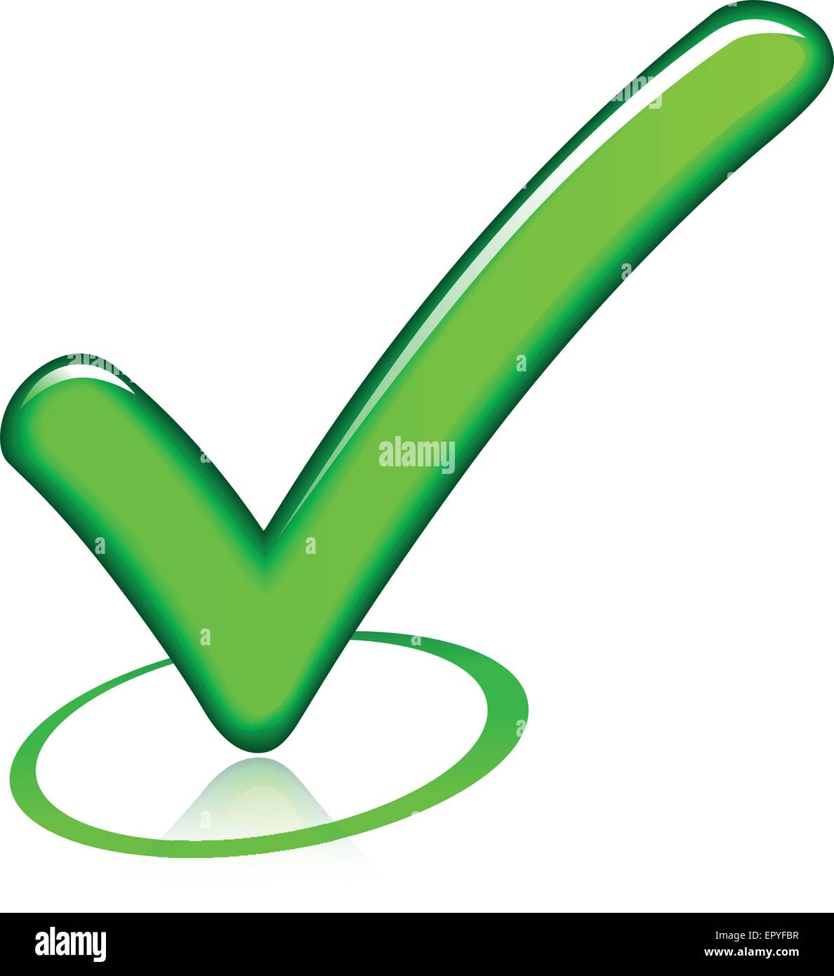 Ilustración de diseño verde un icono de marca de verificación Ilustración del Vector