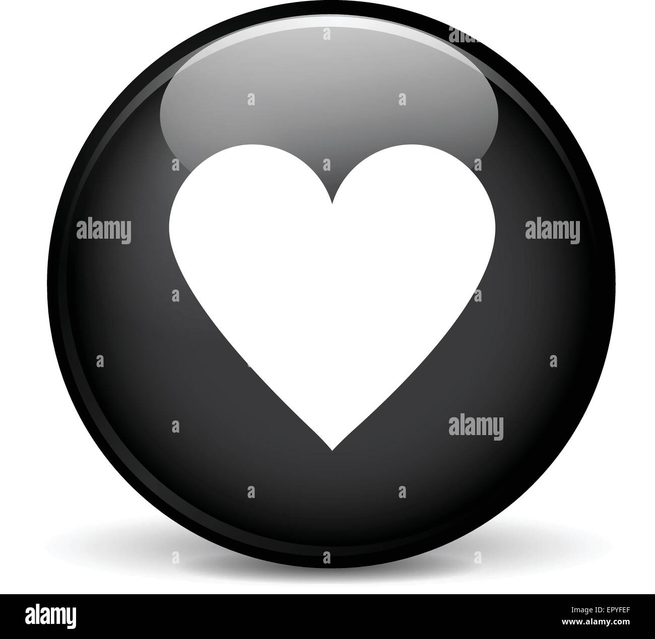 Ilustración de corazón diseño moderno icono esfera negra Ilustración del Vector