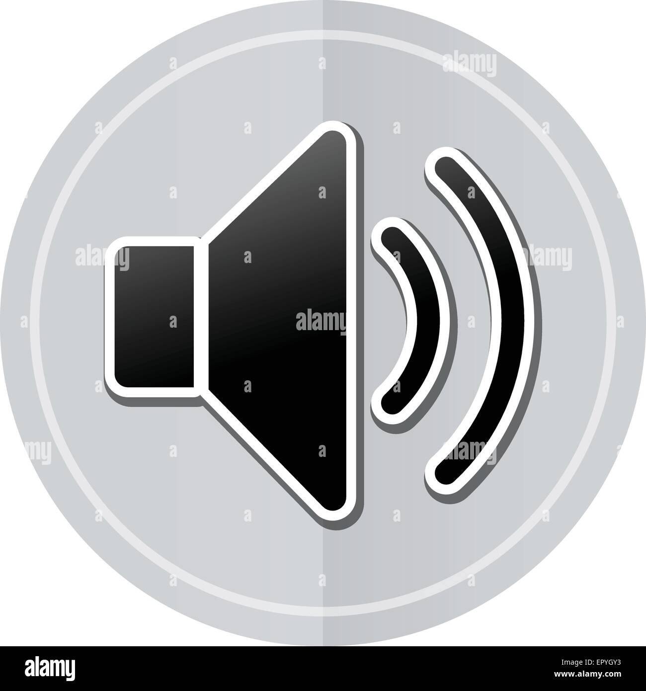 Ilustración de etiqueta de icono de sonido sencillo diseño Ilustración del Vector