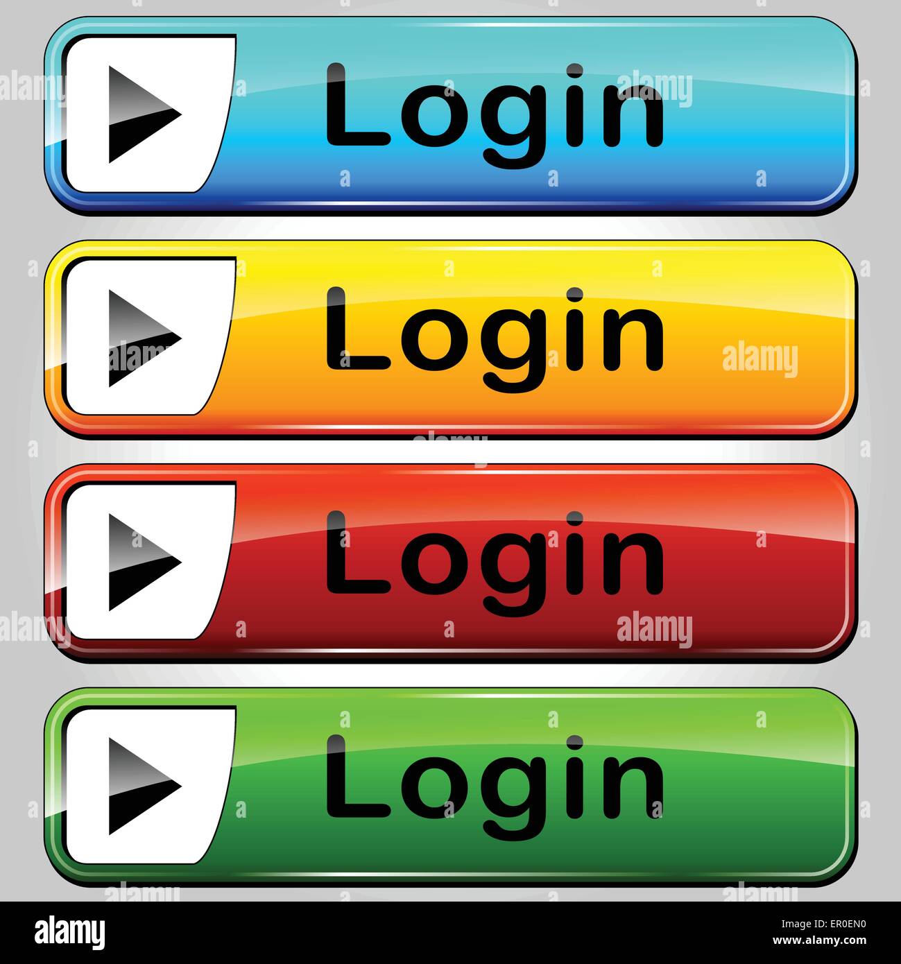 Ilustración de coloridos botones web para iniciar sesión. Ilustración del Vector