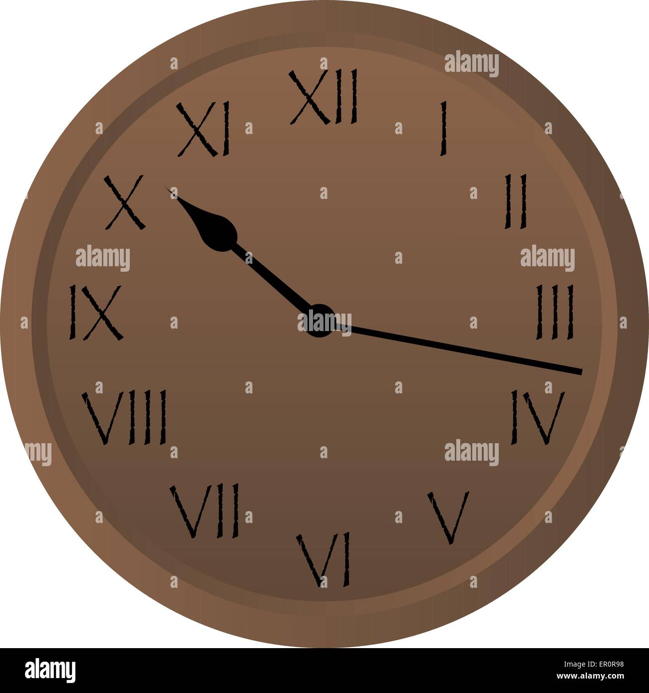 Cincuenta Escrupuloso Redada Reloj de estilo rústico con números romanos Imagen Vector de stock - Alamy