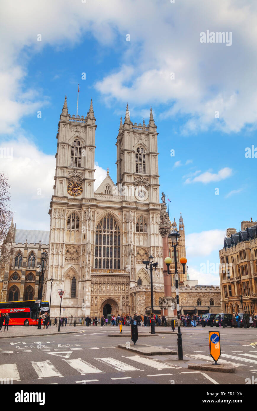 Londres - 5 de abril: la iglesia de la Abadía de Westminster (Colegiata de San Pedro de Westminster) el 5 de abril de 2015, en Londres, Reino Unido. Foto de stock