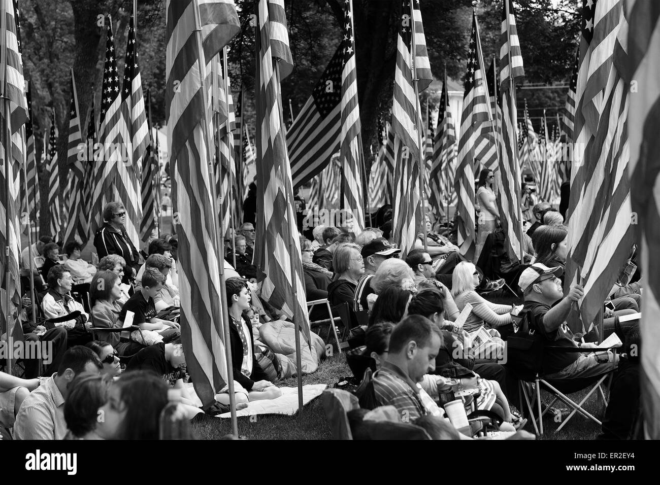 Le Mars, Iowa, EE.UU. 25 de mayo de 2015. Los residentes locales