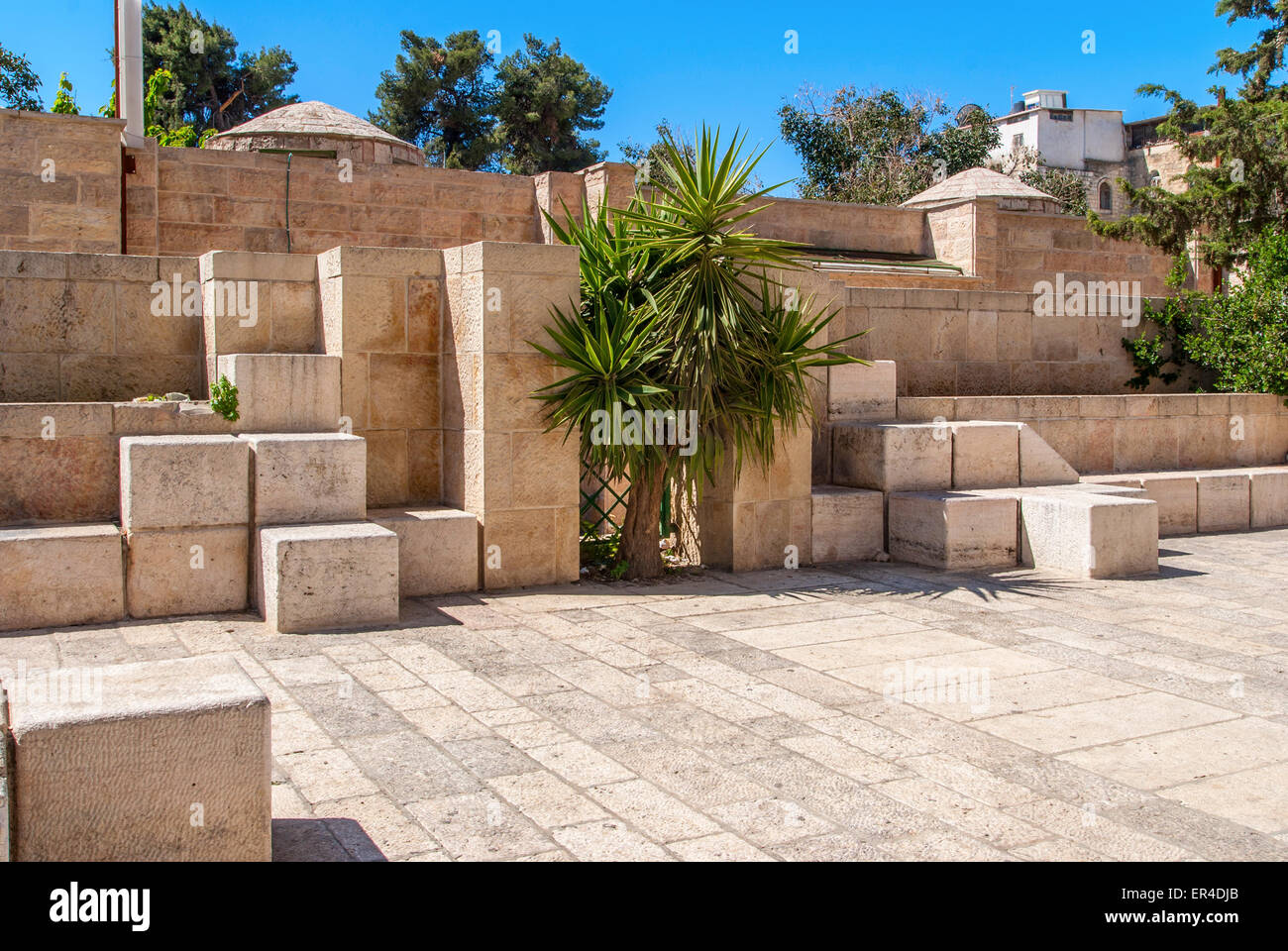 Las calles de piedra de la antigua Jerusalén, Israel Foto de stock