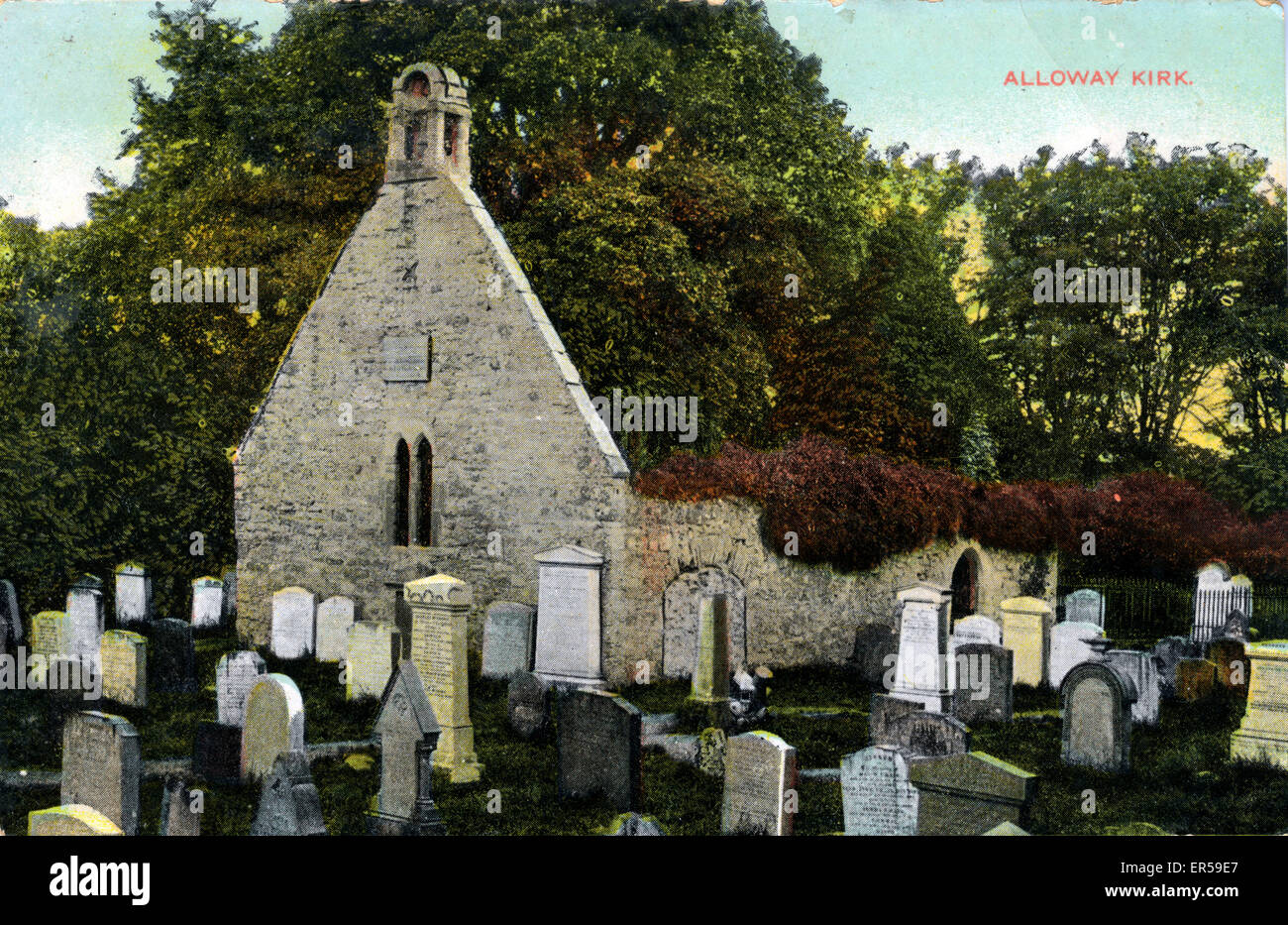Kirk/Iglesia, Alloway, Ayr, en Ayrshire, Escocia. 1900s Foto de stock