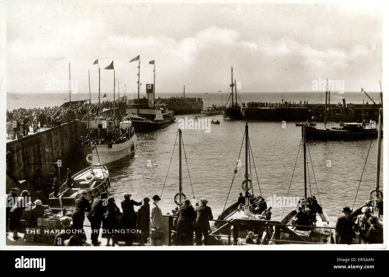 El puerto, Bridlington, Yorkshire, Inglaterra. 1939 Foto de stock