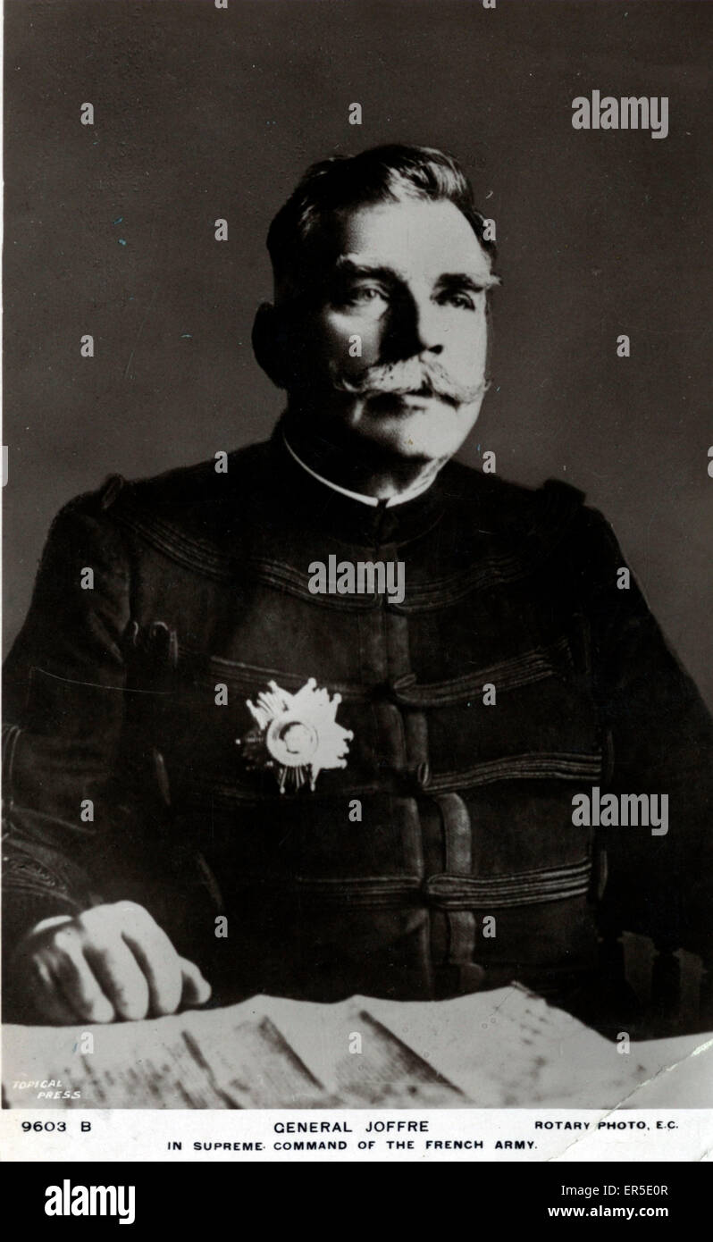 General Joffre, Francia. En el Comando Supremo del Ejército francés de 1915 Foto de stock