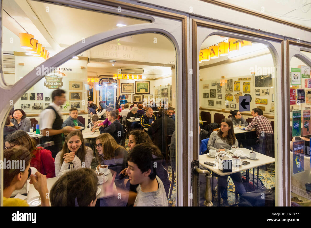 La Granja Viader, Milk Bar, Cafe, el Raval, Barcelona, España Foto de stock