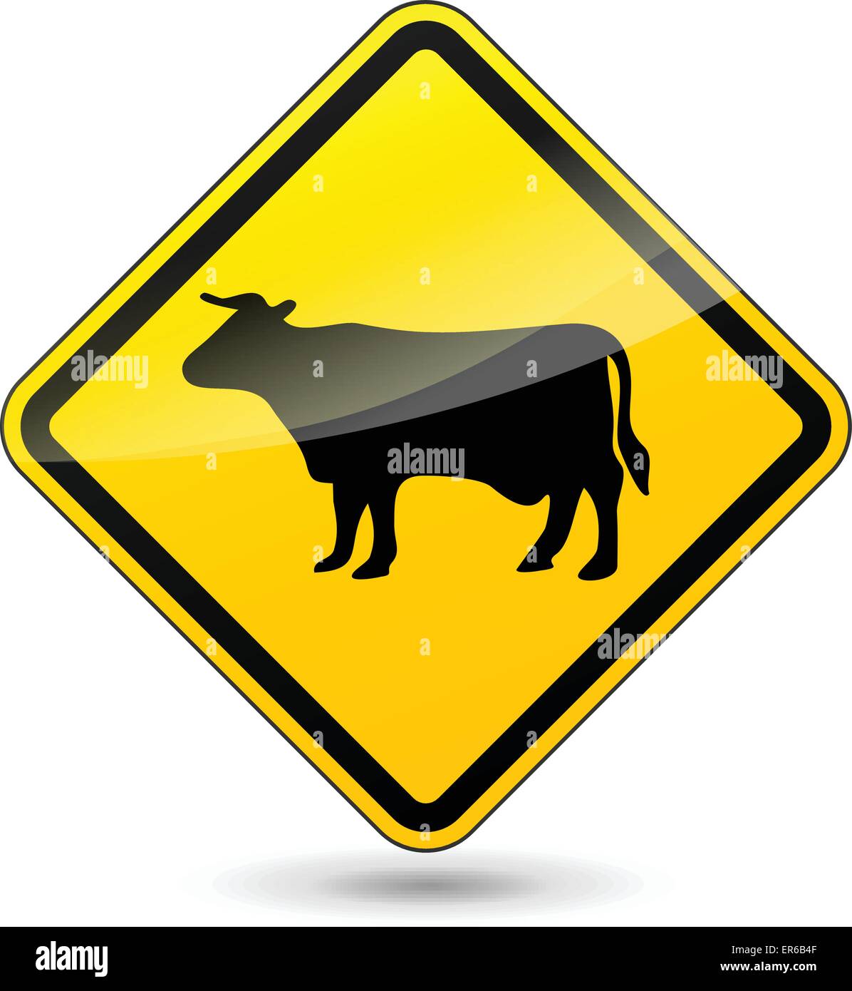 Vaca en el camino Imágenes vectoriales de stock - Alamy