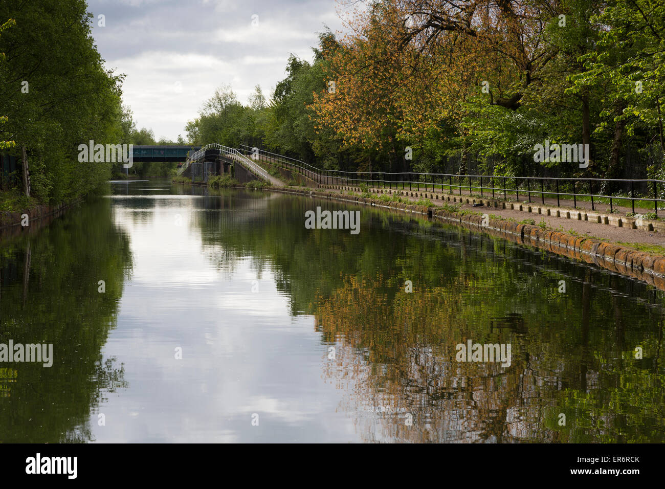El Bridgewater Canal de Barton, Manchester Foto de stock