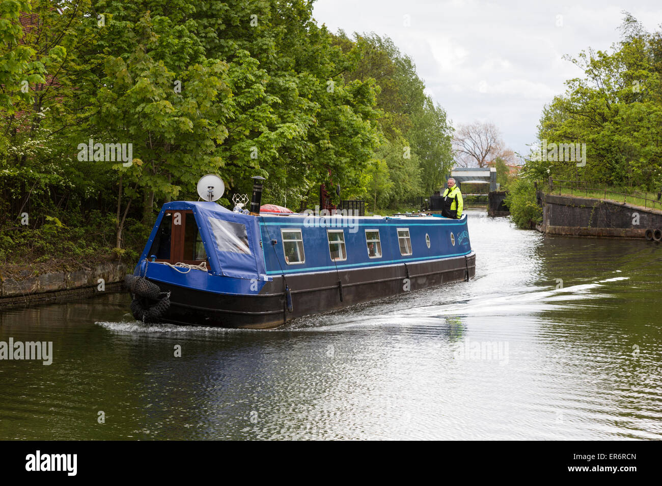 Narrowboat en el Bridgewater Canal, Manchester Foto de stock