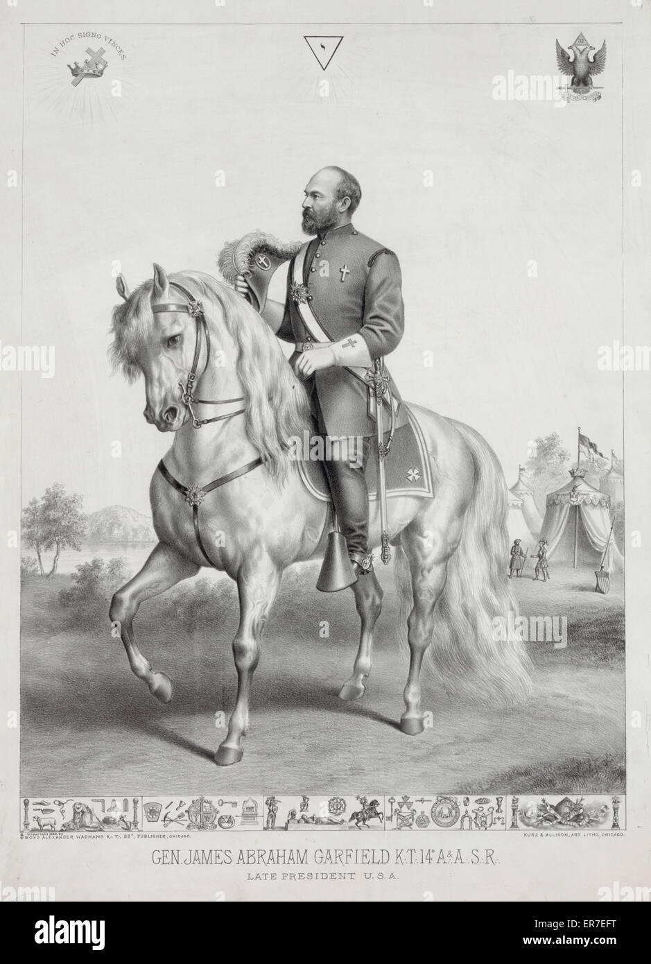 General James Abraham Garfield K.T. 14 A. y A.S.R. Presidente tardío Foto de stock