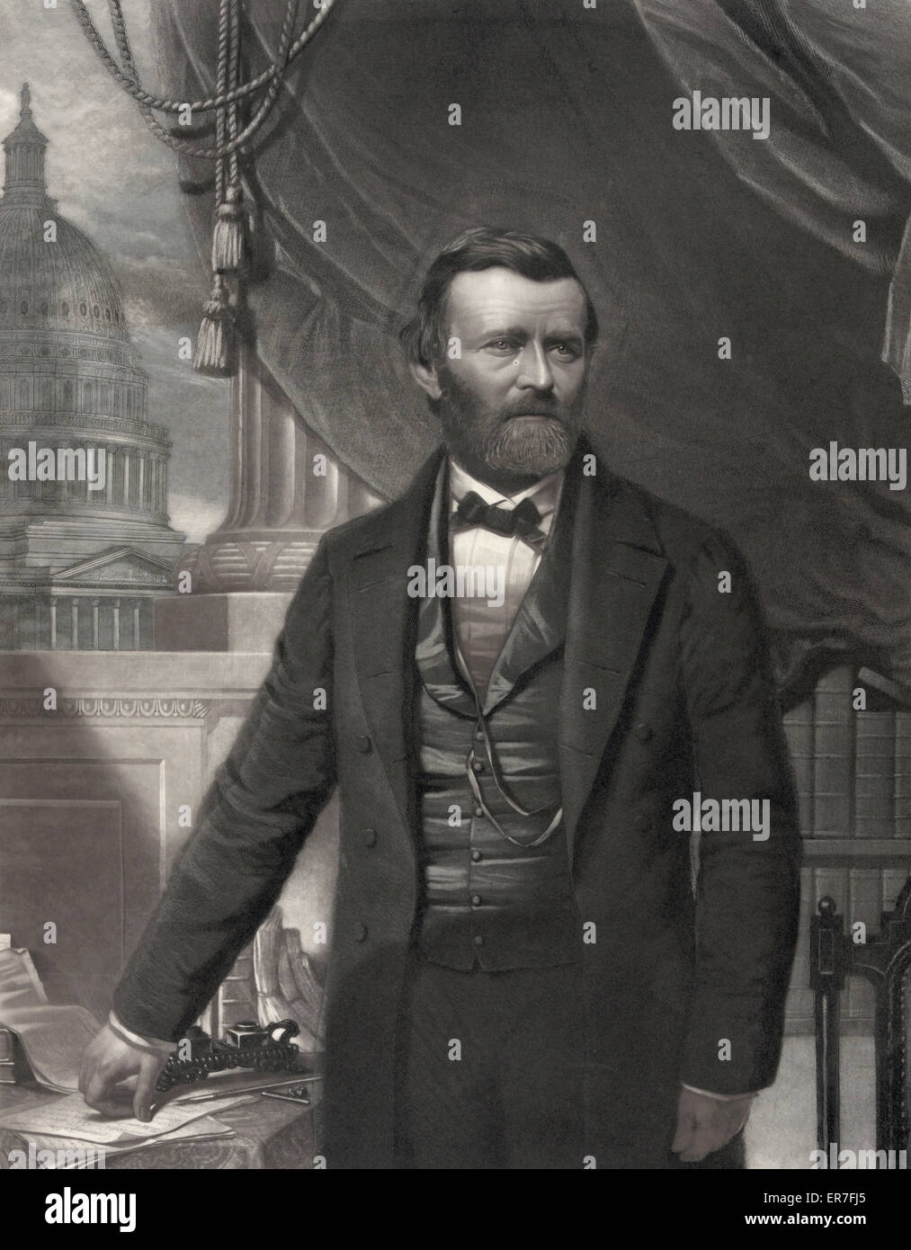 Ulysses S. Grant. Impresión muestra U.S. Grant, retrato de media longitud. Fecha c1866. Foto de stock