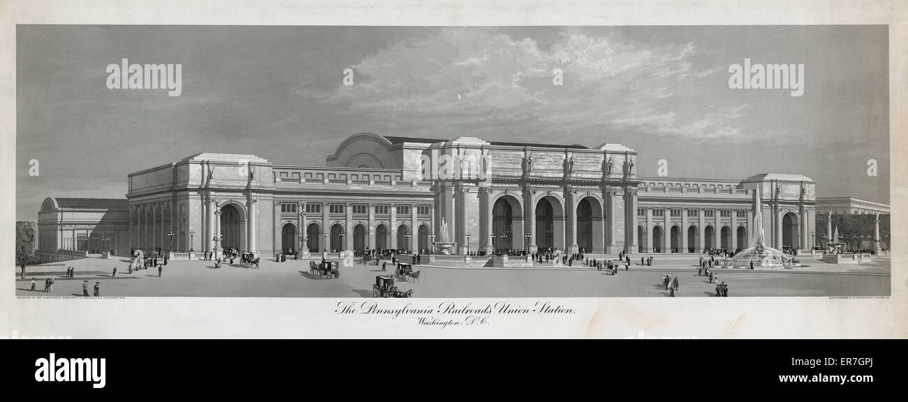 El Pennsylvania Railroad's Union Station, en Washington, D.C., fecha c1906. Foto de stock