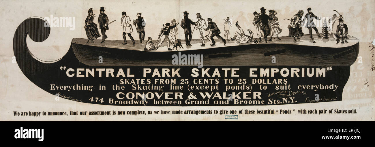 Central Park Skate Emporium. Fecha c1889 18 de Dic. Foto de stock