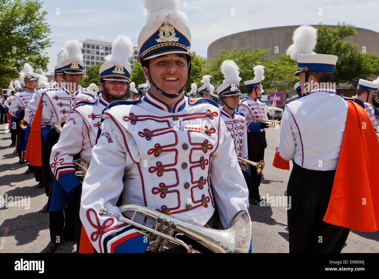 High school Marching Band estados en uniforme - EE.UU. Foto de stock